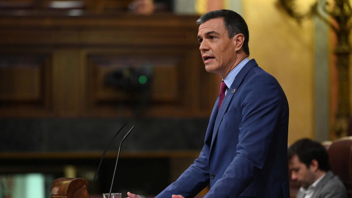 Pedro Sánchez, al debat de política general al Congrés.