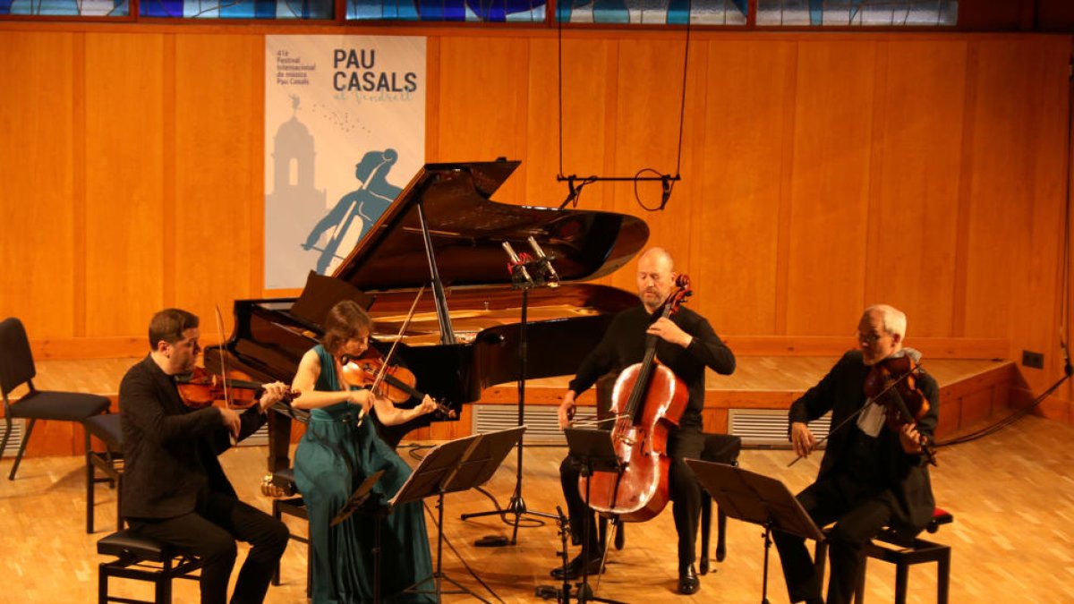 Els membres del Quartet Casals actuant en la 41a edició del Festival Internacional de Música Pau Casals.