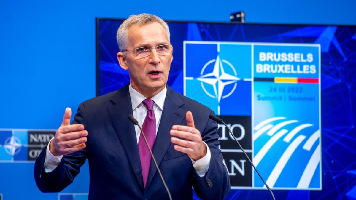 El secretari general de l'OTAN, Jens Stoltenberg, en una roda de premsa.