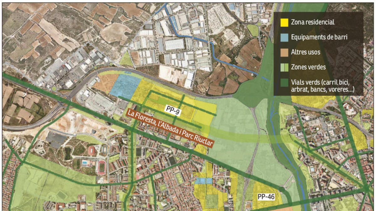 Imatge gràfica del Pla Parcial 9 i altres zones de Ponent, en el marc del futur POUM.