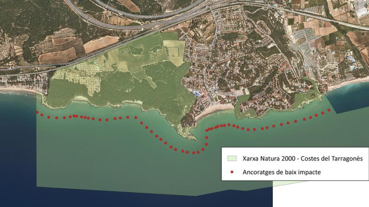 Imatge gràfica de les boies que es col·locaran a l'Espai Xarxa Natura 2000 Costes del Tarragonès.