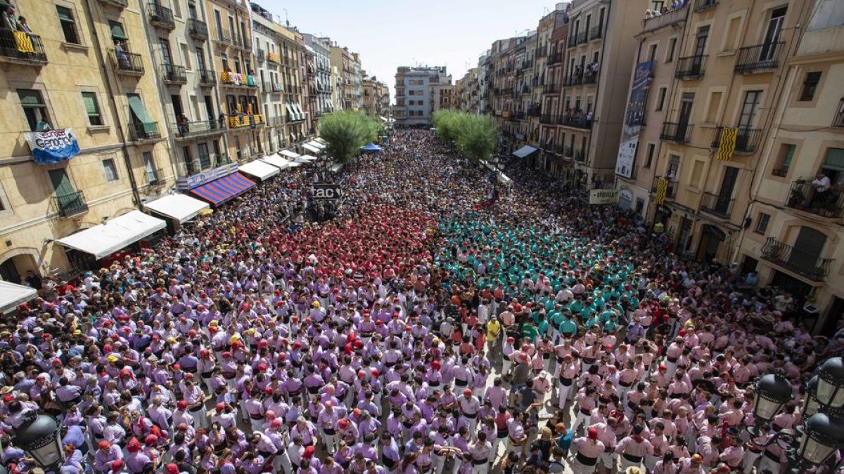 Imatge d'arxiu d'una diada castellera del primer diumenge de Santa Tecla.