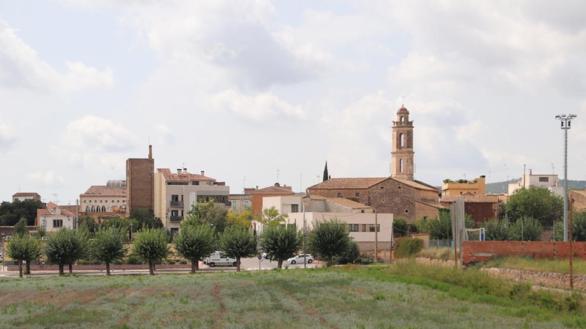 'Skyline' de la Bisbal amb la torre de «la fassina» de fons.