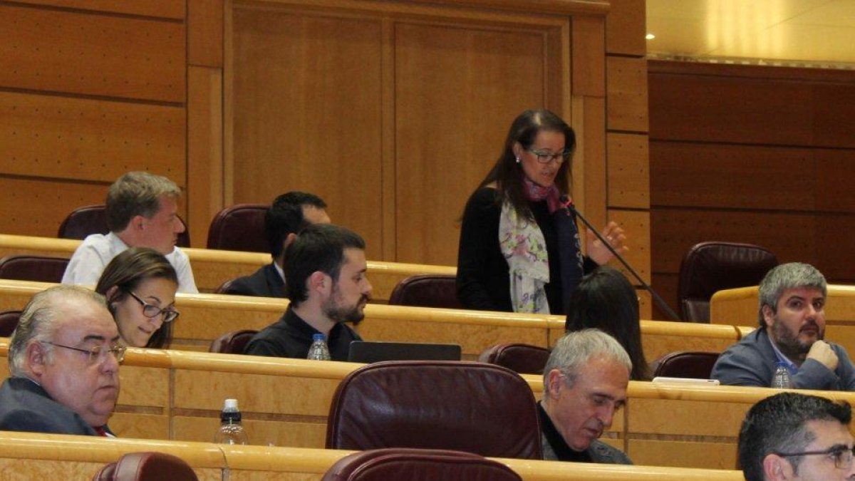 La senadora de ERC Laura Castel realizando la pregunta al gobierno español