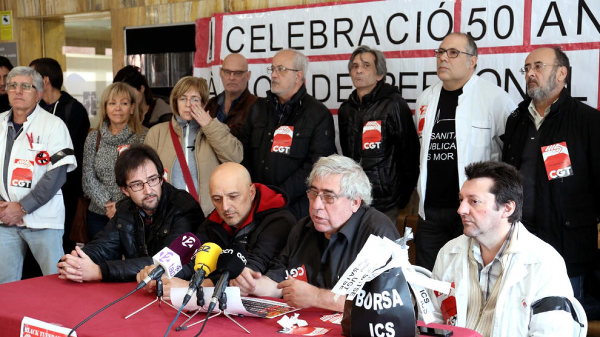 Components d'CGT d'arreu de Catalunya van unir-se a la protesta