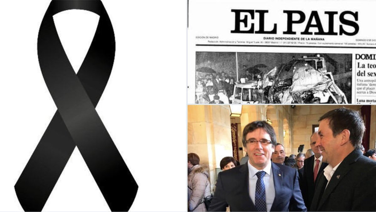 El 'collage' de Rivera para conmemorar la muerte de seis policías hace 27 años.