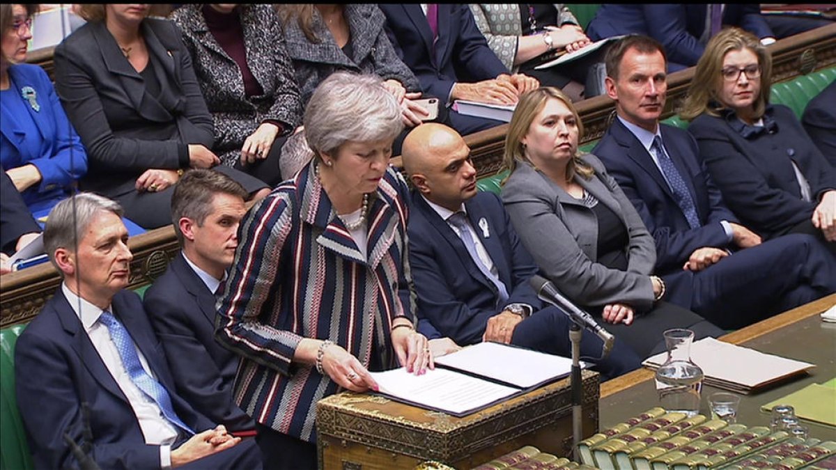 La primera ministra Theresa May en la Cámara de los Comunes.