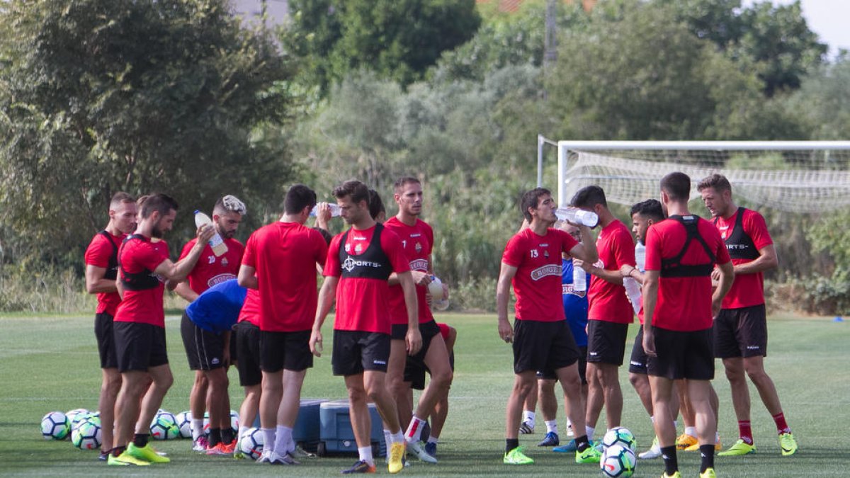 Un entrenamiento del CF Reus de esta temporada.