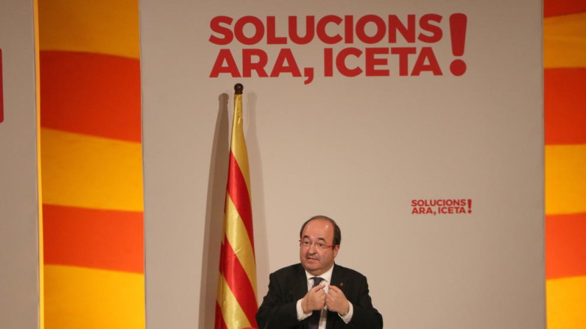 Miquel Iceta durant el seu míting a Tarragona.