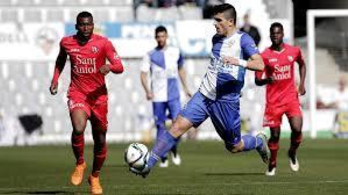 Toscano, con la camiseta del Sabadell.