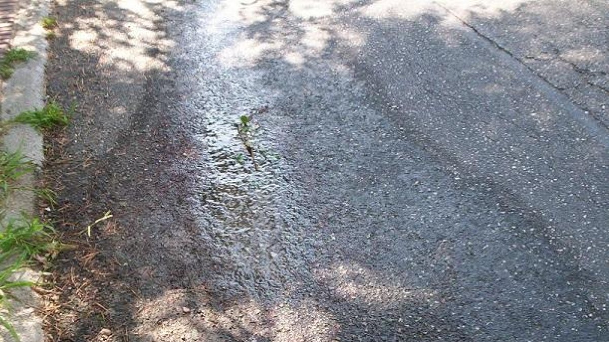 Un veí de Cala Romana denuncia una fuita d'aigua a la calçada i EMATSA no se'n fa càrrec