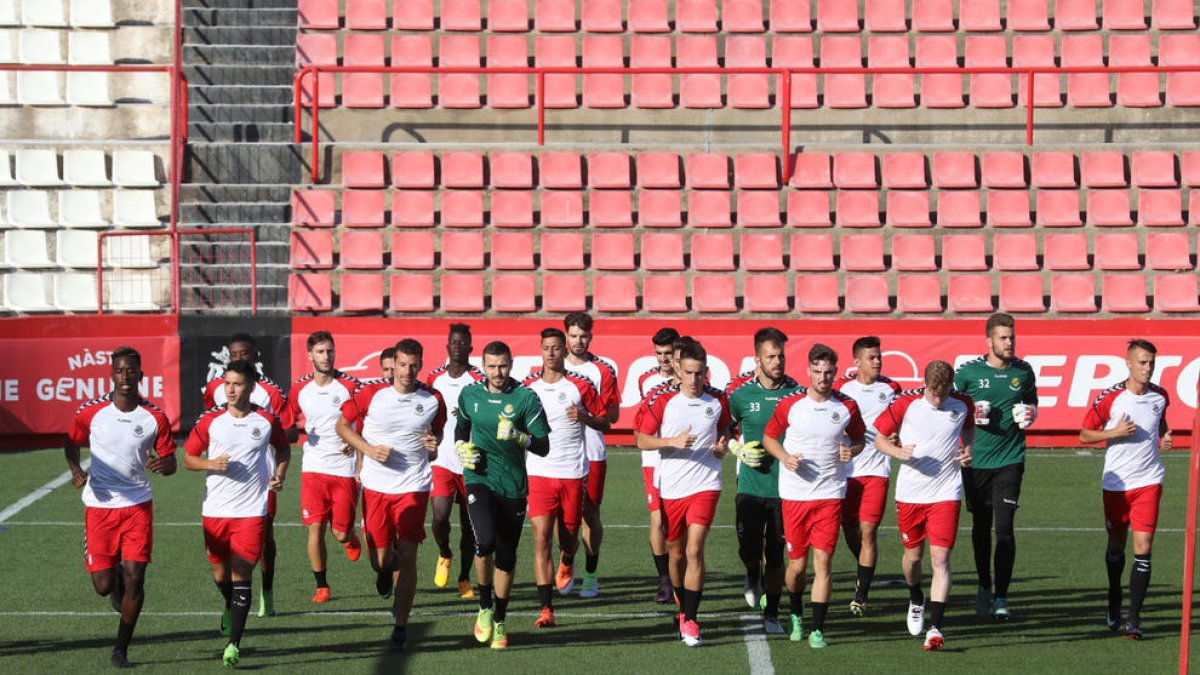 El primer entrenamiento del Nàstic.