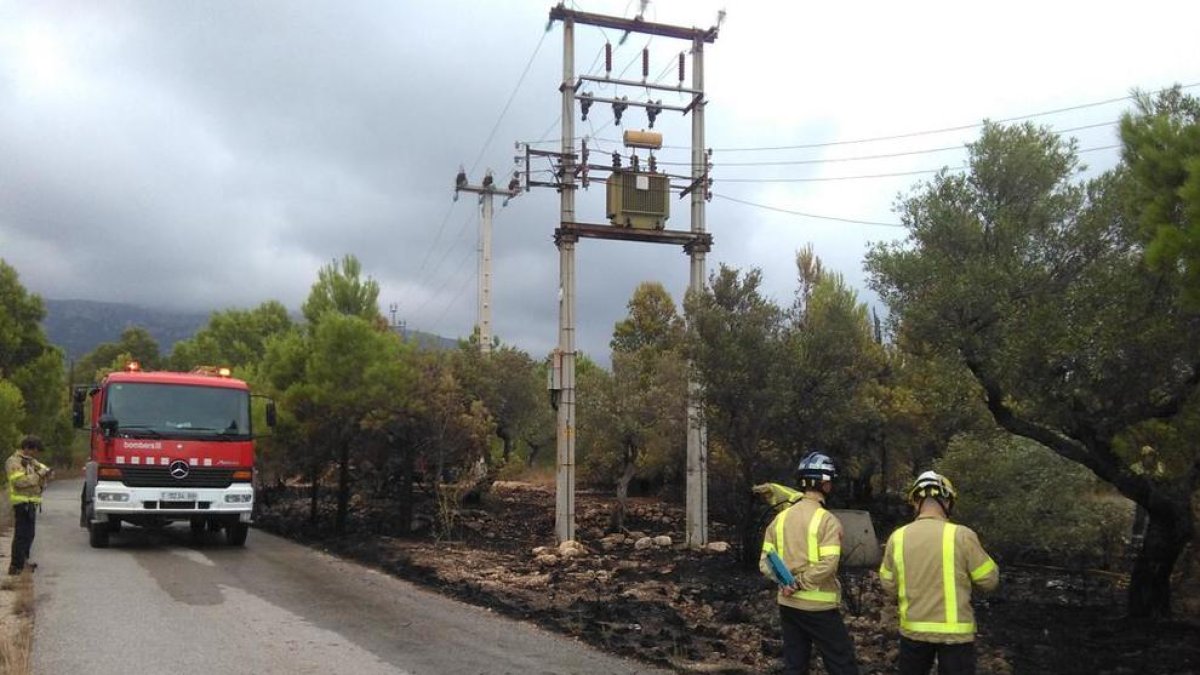 Cremen 1.000 m2 de vegetació a l'N-340 a l'Hospitalet de l'Infant