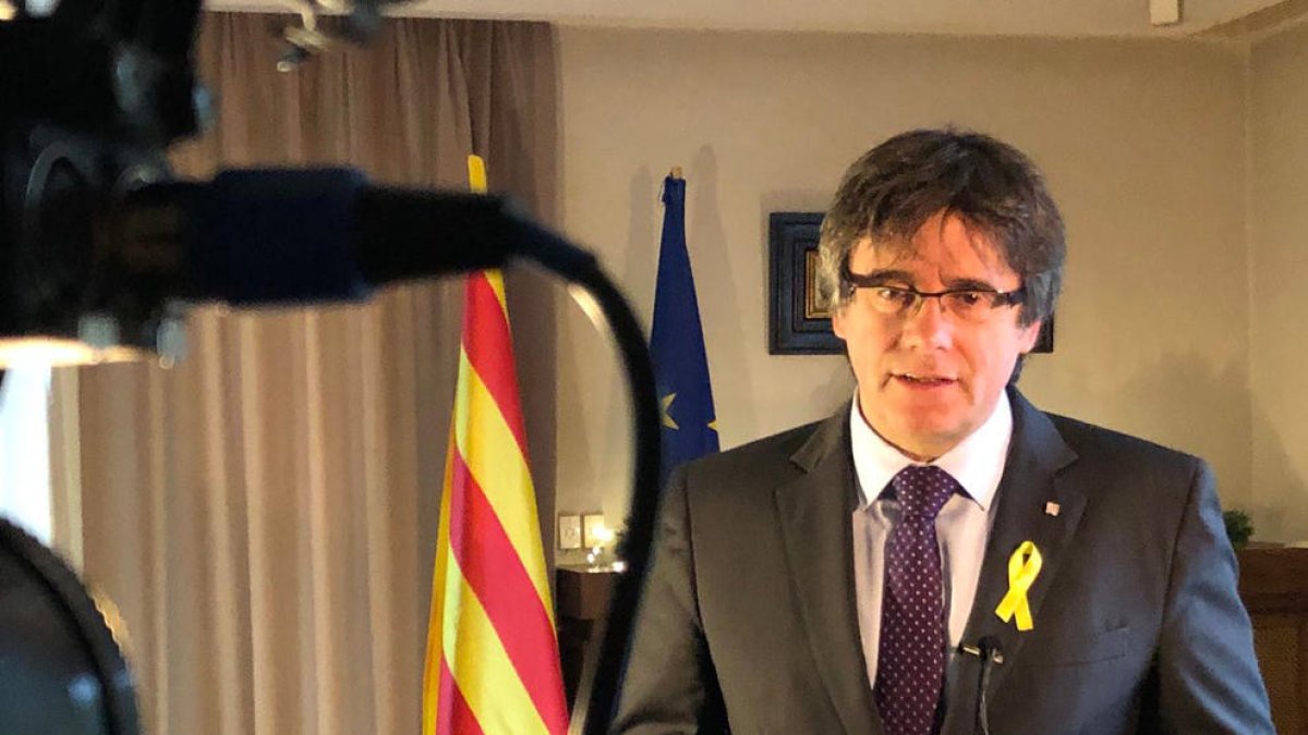 Puigdemont, durante su discurso