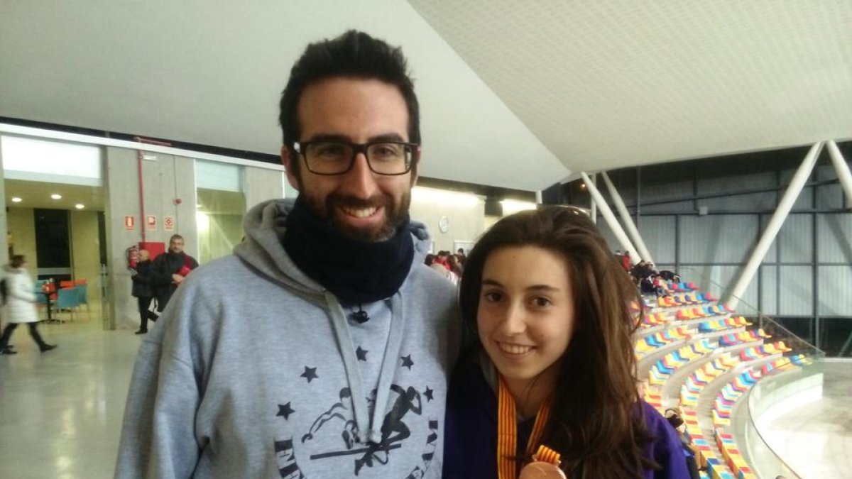 L'Alícia, amb el seu entrenador, Ferran Tortosa.