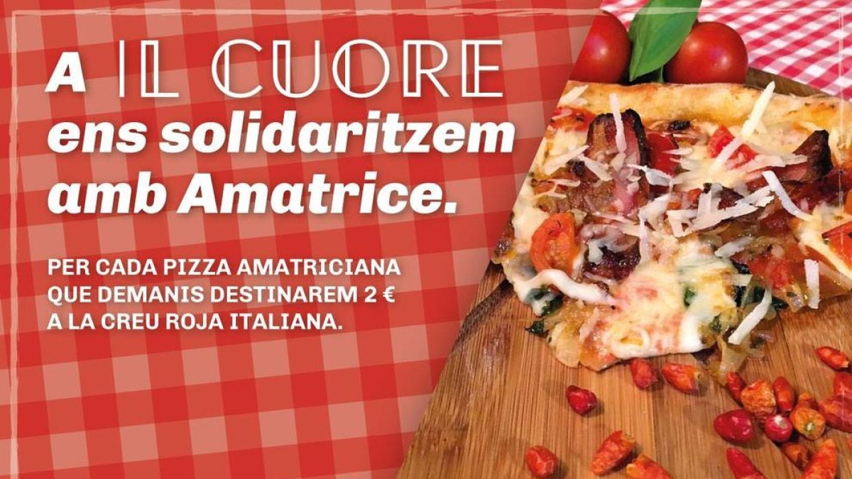 Pizza Amatriciana a Il Cuore de Reus per ajudar les víctimes del terratrèmol d'Itàlia