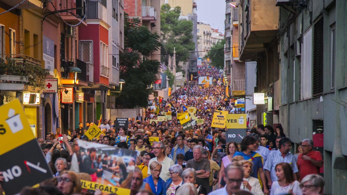 Manifestación unitaria de conmemoración del 1-O en Tarragona