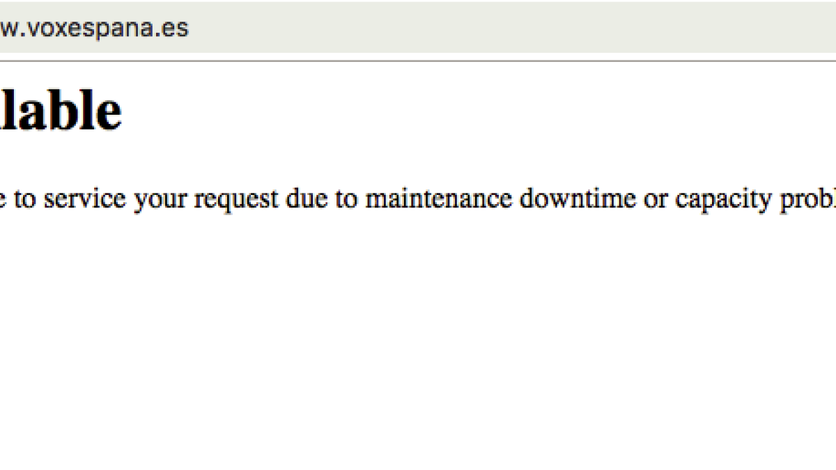 La web de VOX no funciona.