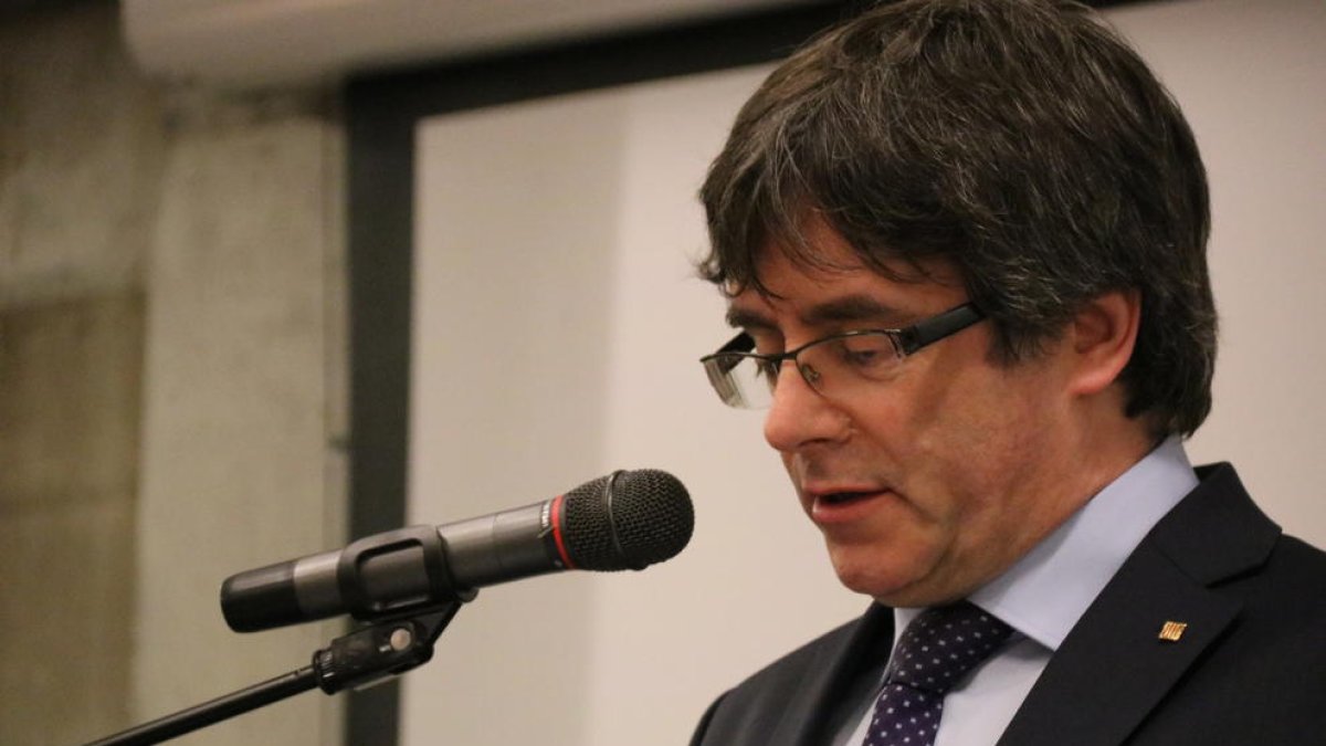 Imatge de Carles Puigdemont a Gant.