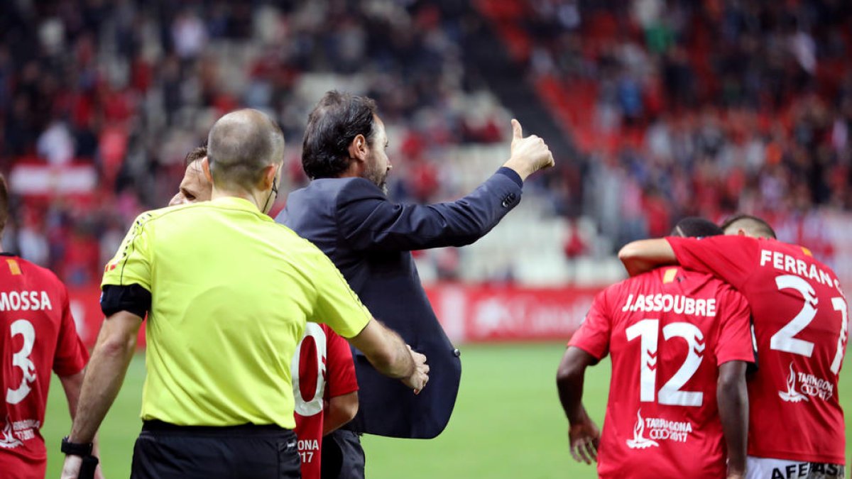 Vicente Moreno, durant el partit contra el Mallorca.