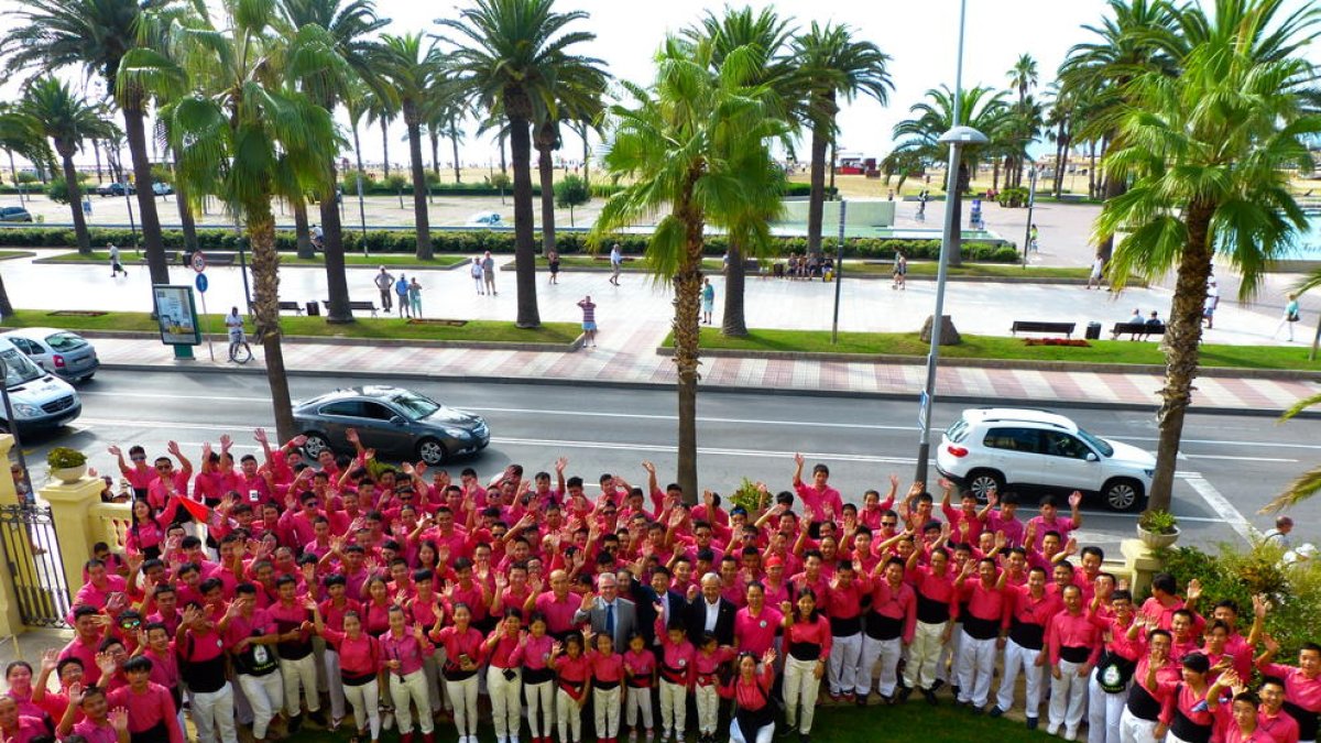 Imagen de grupo del grupo casteller Xiquets d'Hangzhou.