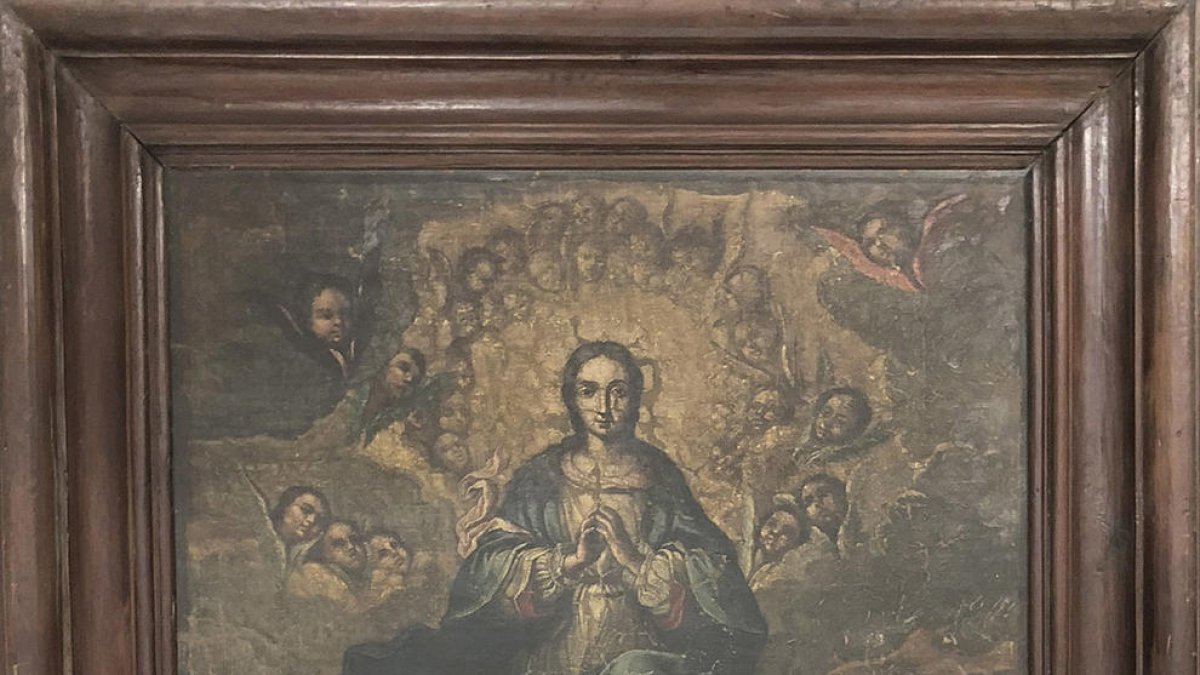 Imagen de 'Immaculada' la obra que no se encontraba y que estaba en el Obispado de Lleida.