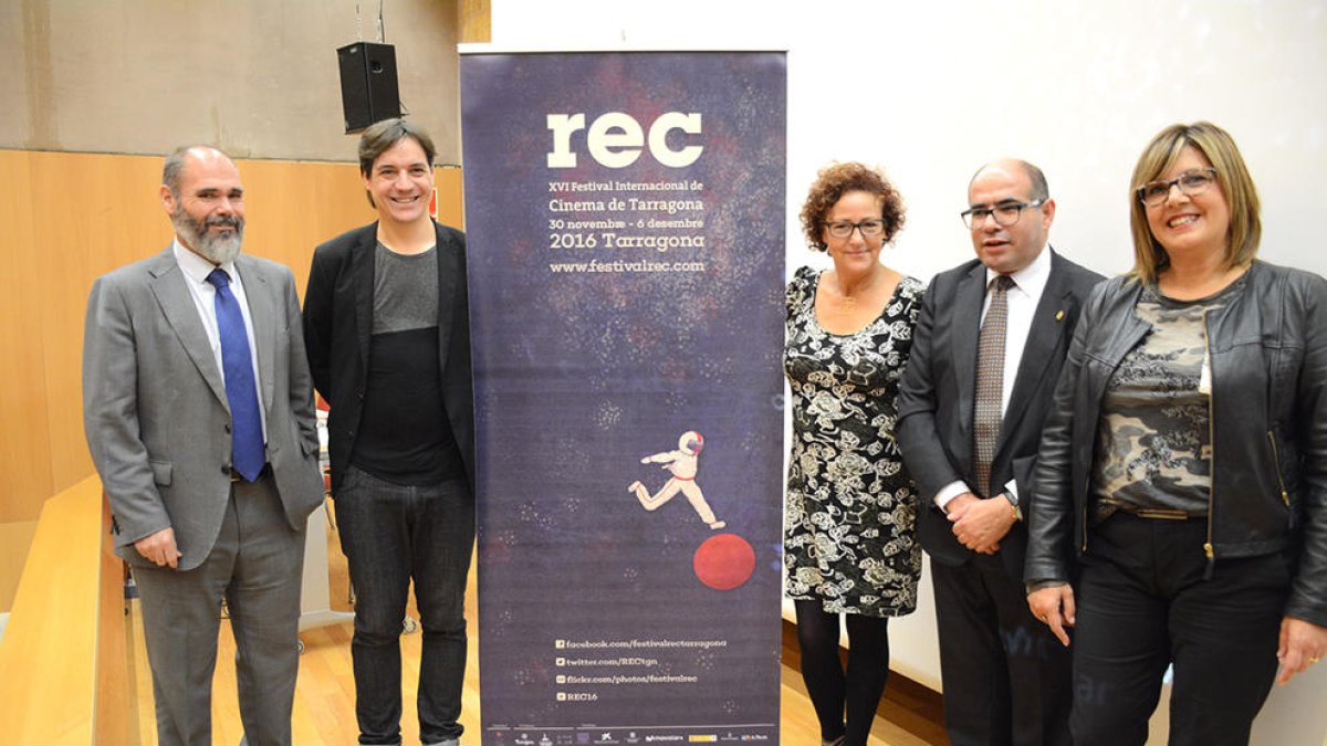 Josep Maria Prats, a la dreta, durant la presentació de l'any 2016 del Festival REC.