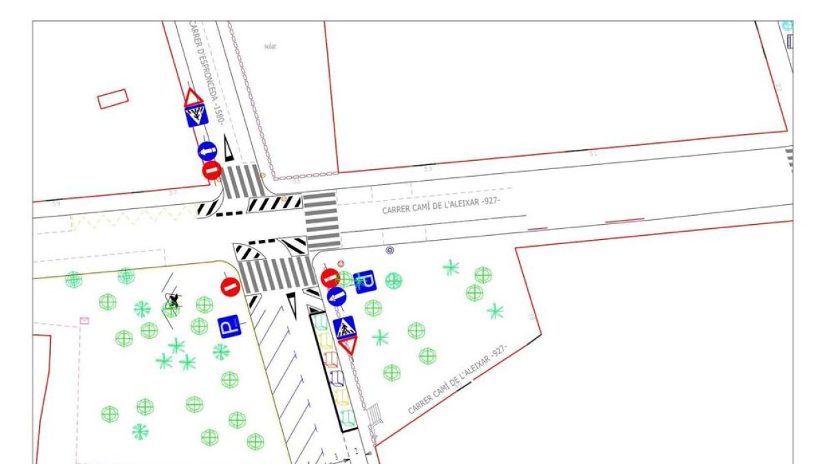 Plano de la movilidad en la calle de Espronceda.