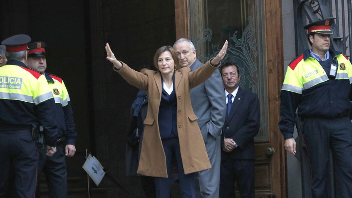 Imatge d'arxiu de la presidenta del Parlament, Carme Forcadell, sortint del TSJC el passat 16 de desembre.