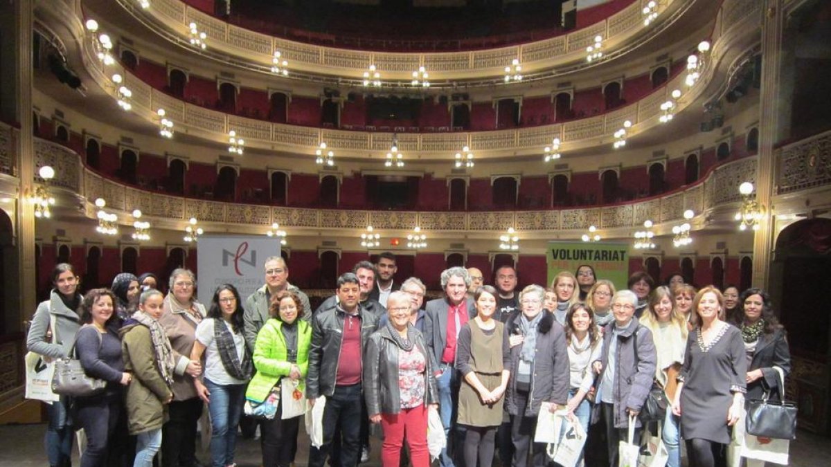 Presentació de parelles lingüístiques el febrer passat al Teatre Fortuny.