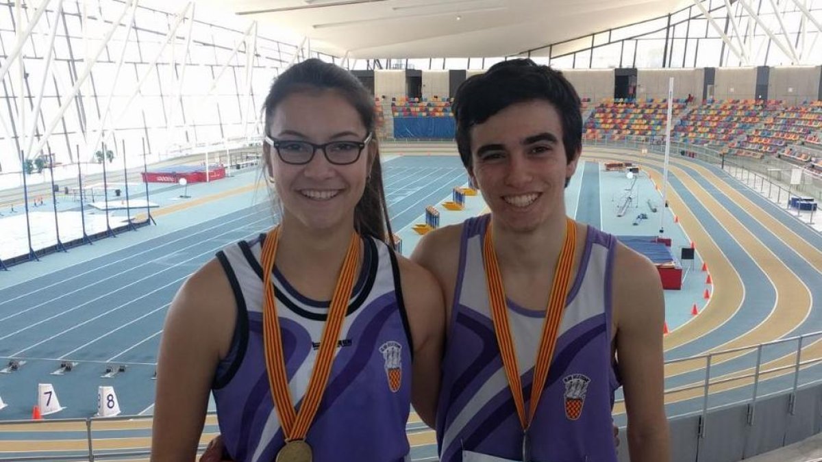 Mireia López i Javier Almale, flamants campiona i subcampió de Catalunya.