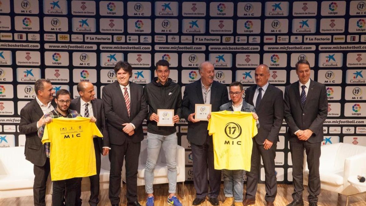 Álvaro y Rubén, capitanes del Nàstic Genuine, a la presentación del MIC 2017.