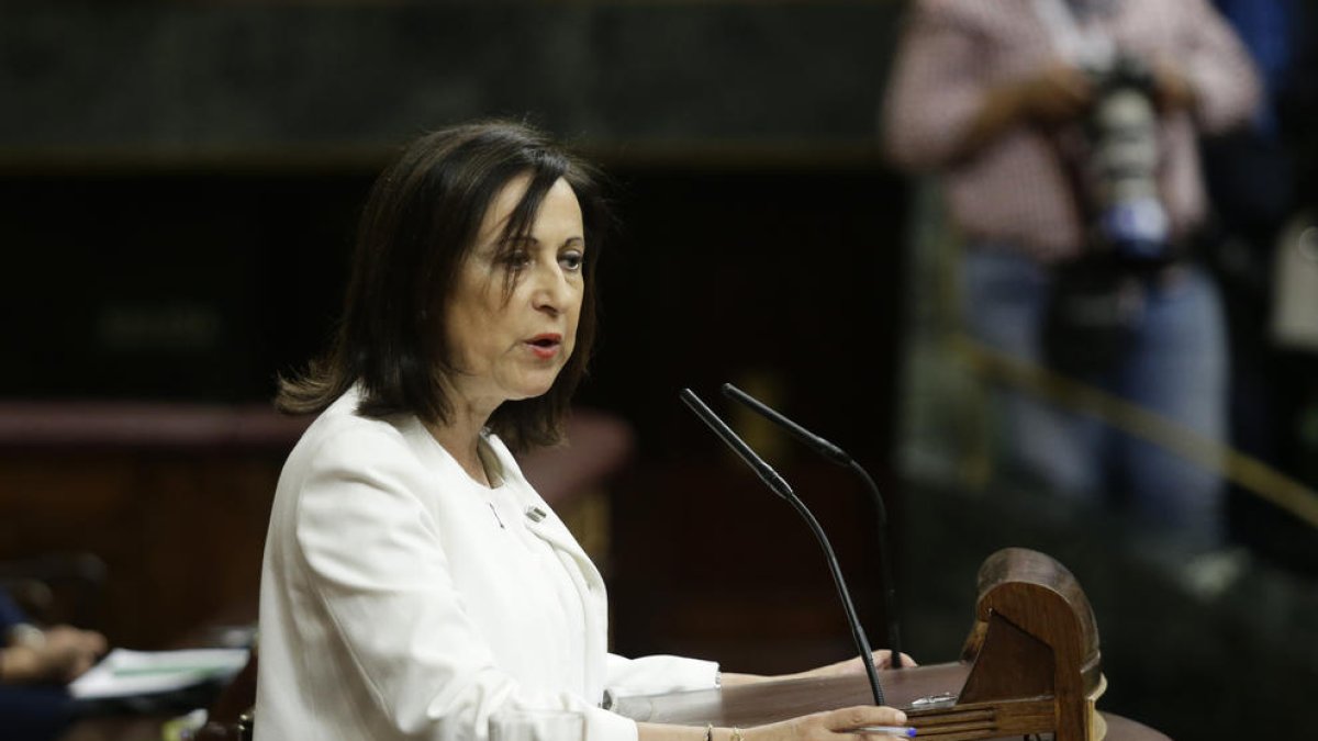 La portaveu del PSOE, Margarita Robles, intervenint al Congrés aquest 11 d'octubre.