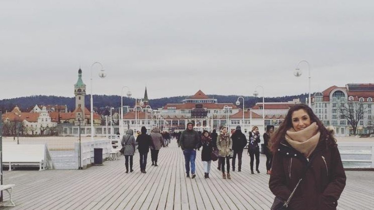 Marina Vilalta, en una plaza de la ciudad de Gdansk.