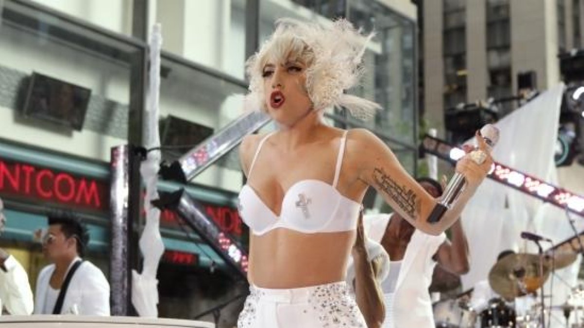 La cantante Lady Gaga durante una actuación en el Rockefeller Center de Nova York