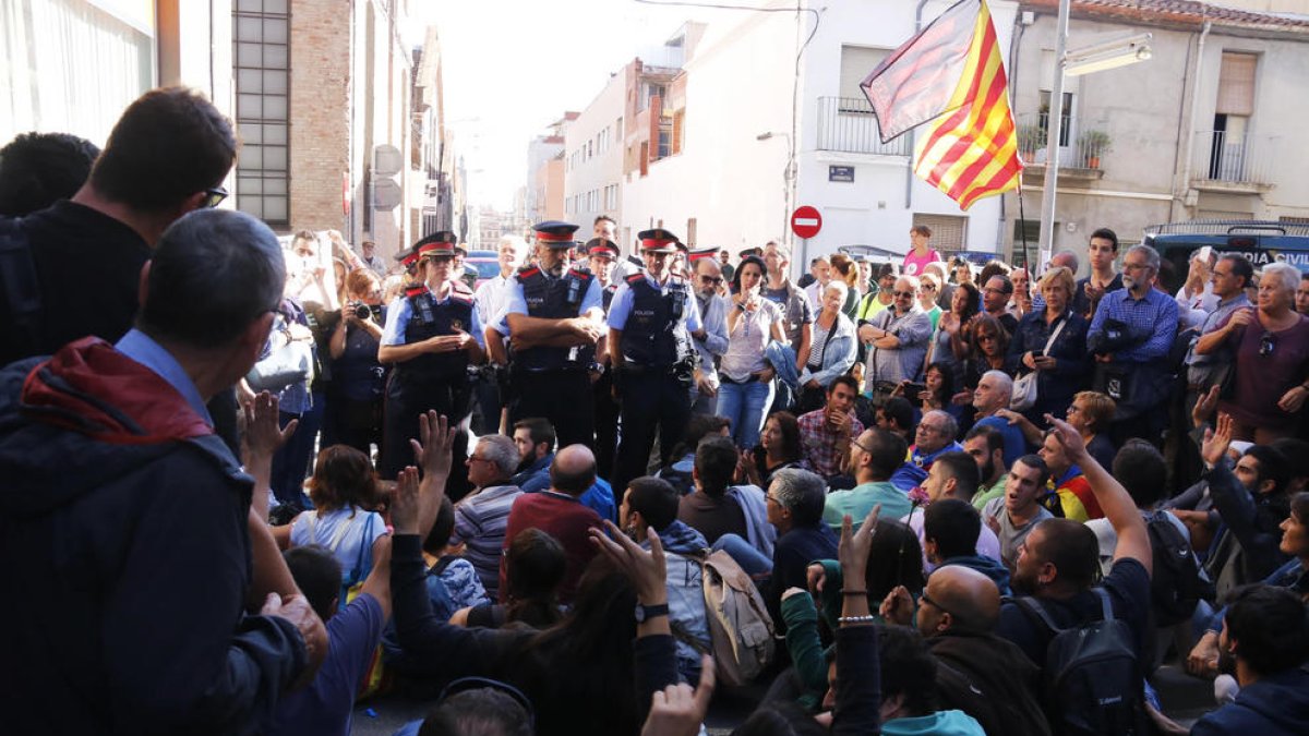 Pla general del bloqueig dut a terme pels manifestants.