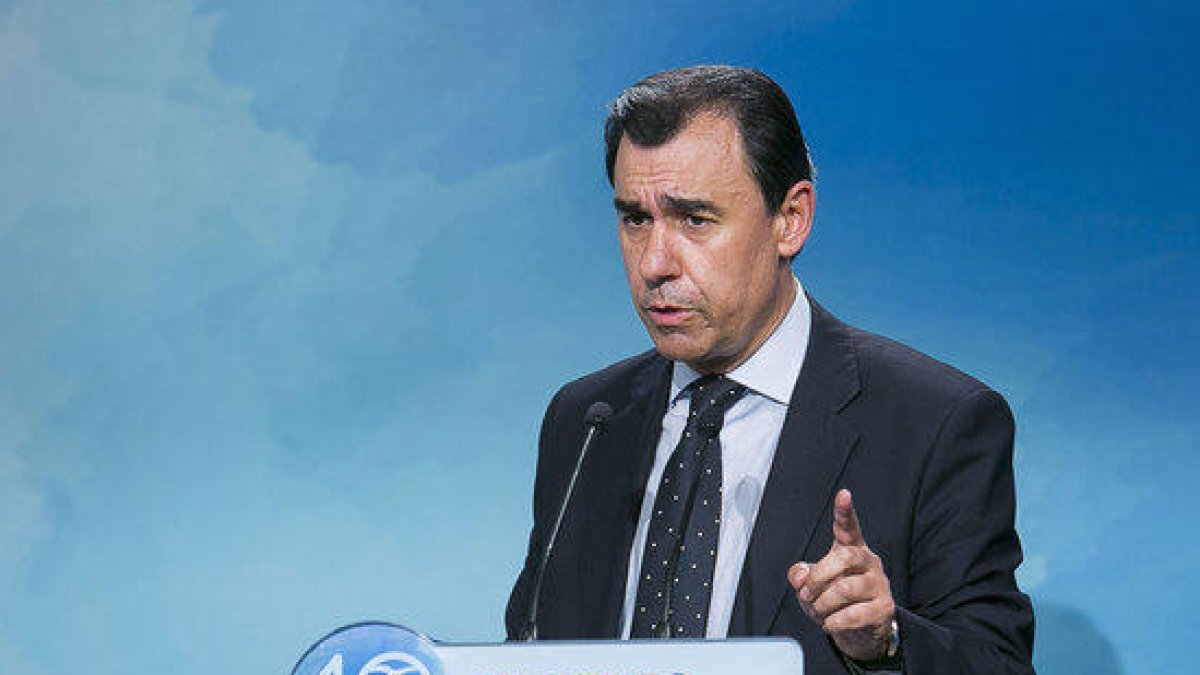 El coordinador general del PP, Fernando Martínez-Maillo, en roda de premsa a la seu del partit aquest 19/10/2017