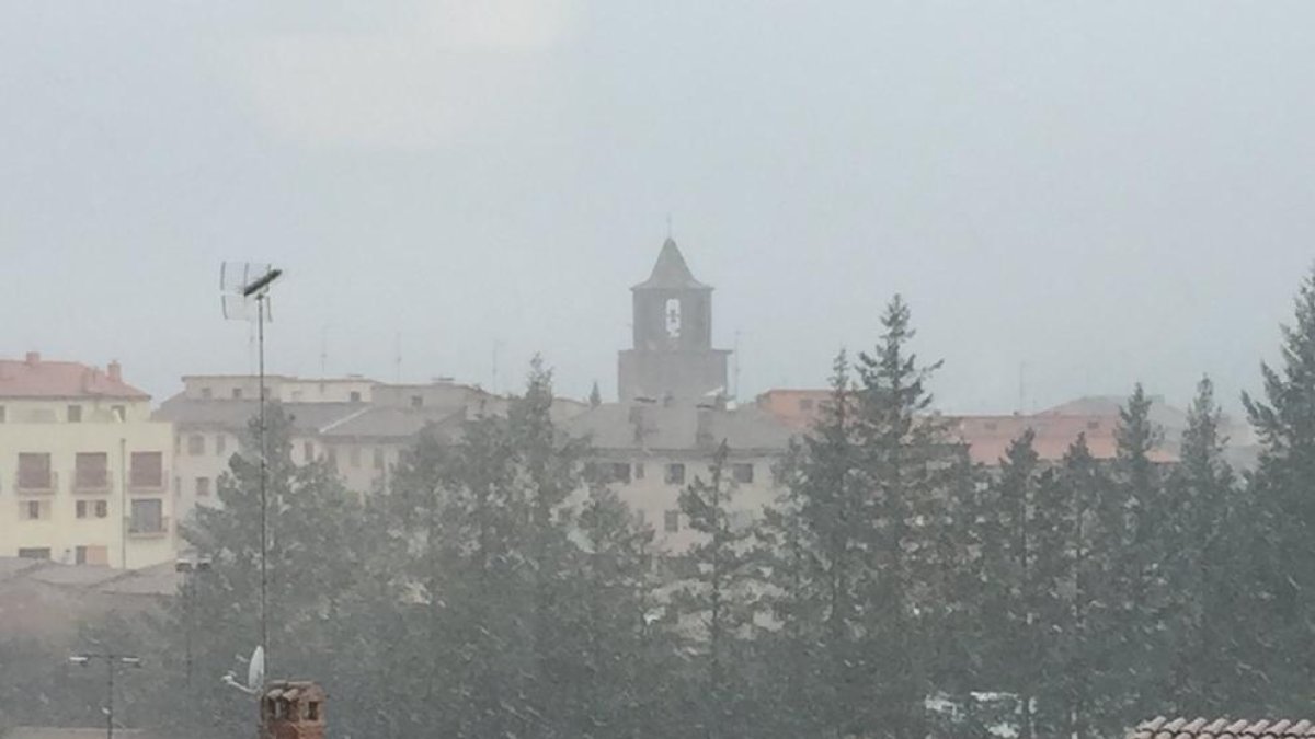 Imatge de la neu d'aquest matí a Prades
