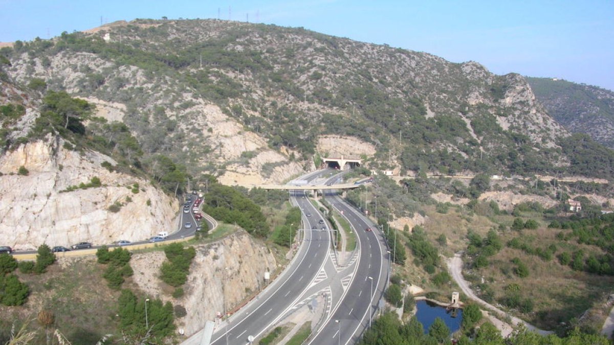 Imatge de l'autopista C-32 a l'altura de Sitges.