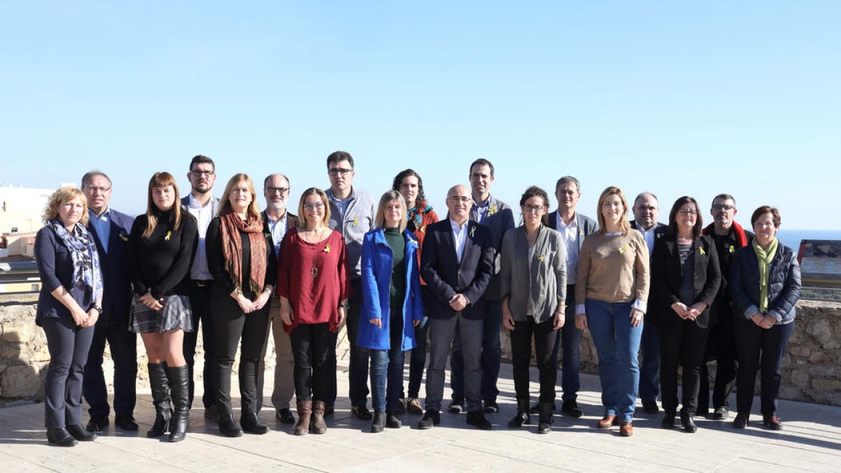 Los componentes de la lista de ERC se hicieron la foto de grupo en el tejado del Pretorio de Tarragona.