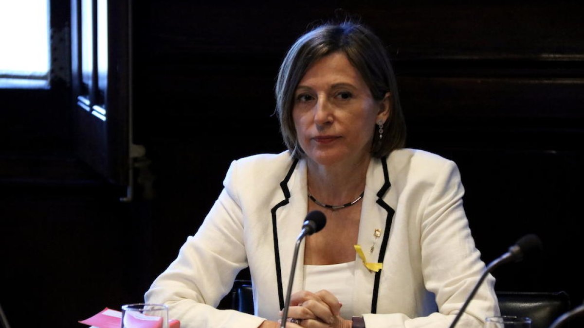 La presidenta del Parlament, Carme Forcadell, aquest 24 d'octubre.