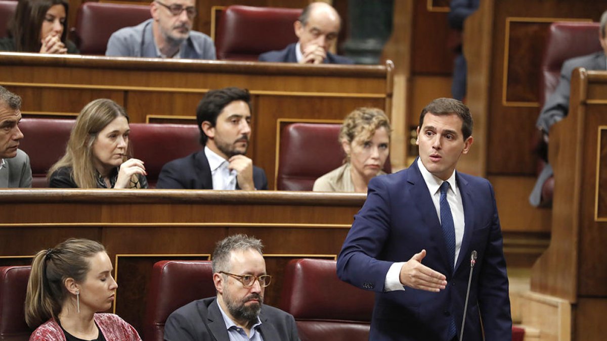 Albert Rivera, este miércoles, en el Congreso de los Diputados.