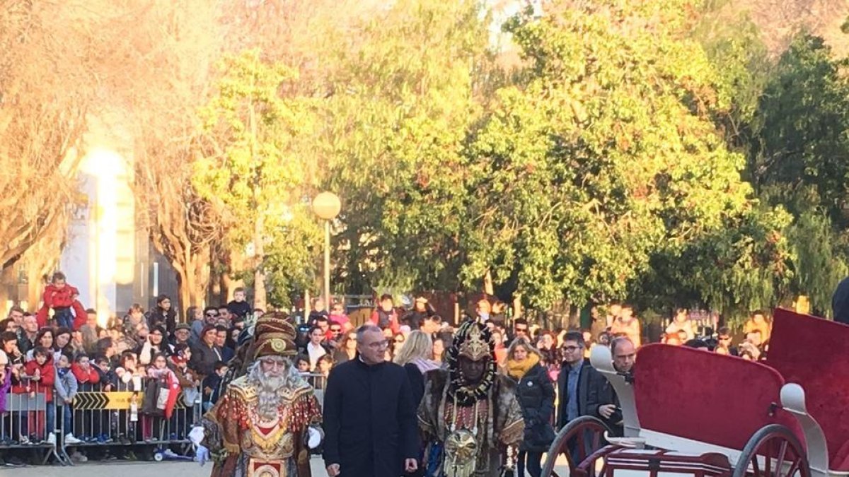 Una imagen de los Reyes de Oriente, en la llegada a la ciudad.