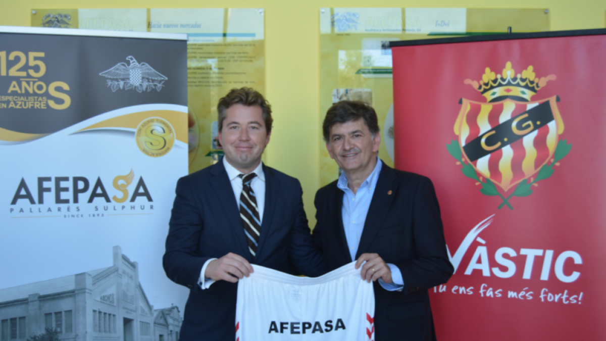 Ignaci Pallarés, president del Grup d'empreses Afrex Holding; i Josep Maria Andreu, president del Gimnàstic de Tarragona.