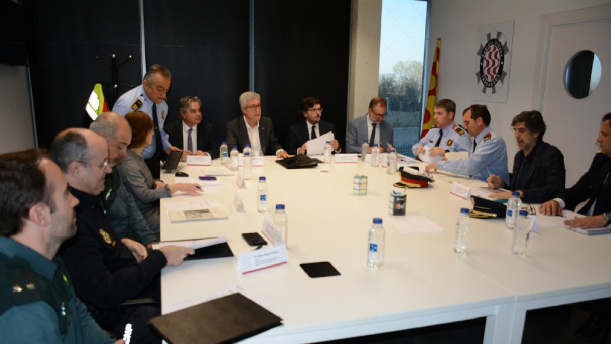 Imatge de la Junta Local de Seguretat celebrada dimecres al matí a la comissaria de la Guàrdia Urbana.