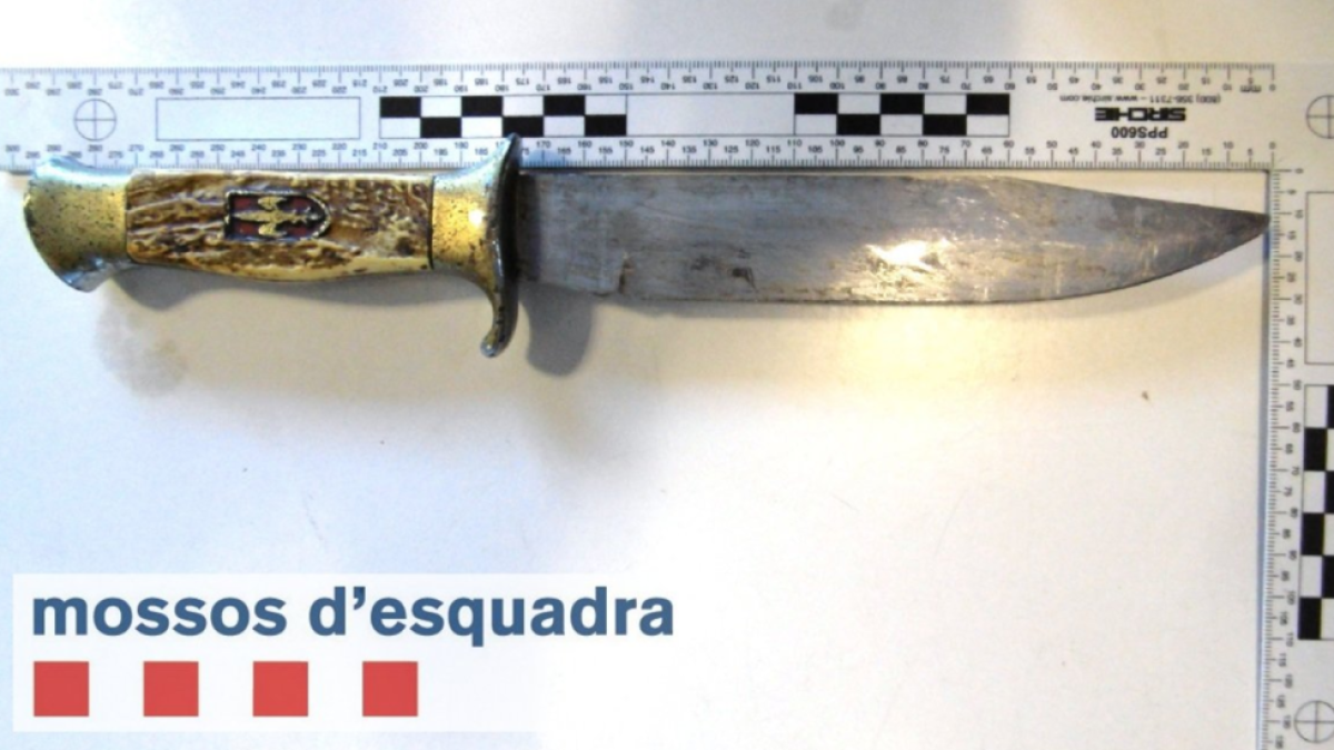 Imagen del machete utilizado por el atracador.