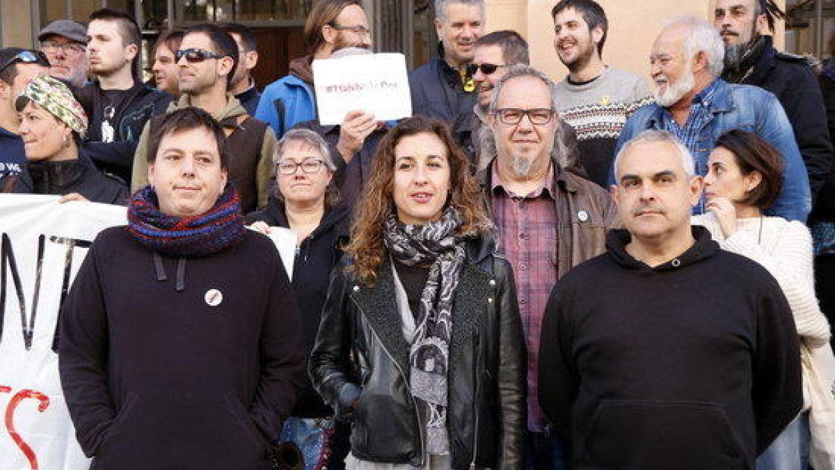 Santi Fortuny, Laia Estrada i Jordi Martí, tres dels investigats per la vaga general del 3-O a Tarragona.