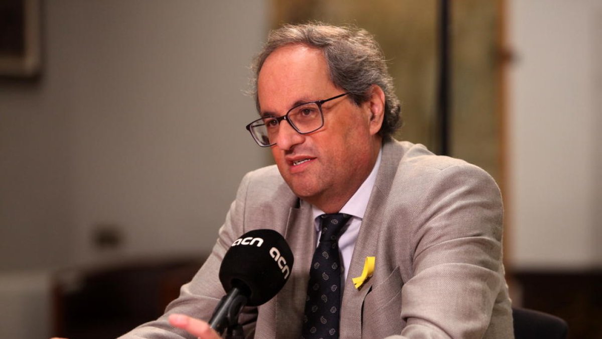 El president de la Generalitat, Quim Torra, durant l'entrevista concedida a l'ACN.