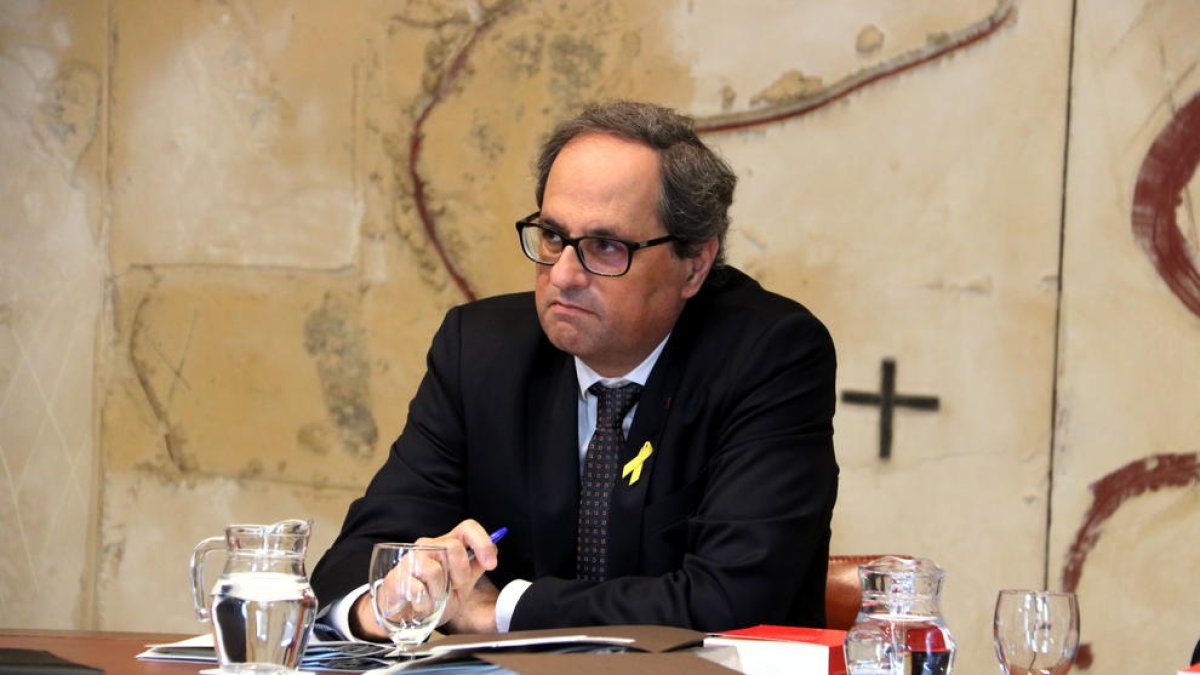 Imatge d'arxiu del president de la Generalitat, Quim Torra, al Consell Executiu