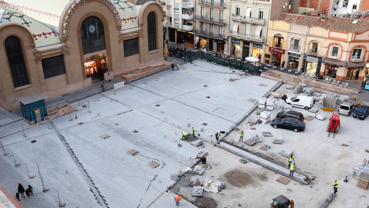 Pla zenital de les obres de la plaça Corsini el passat mes de novembre.